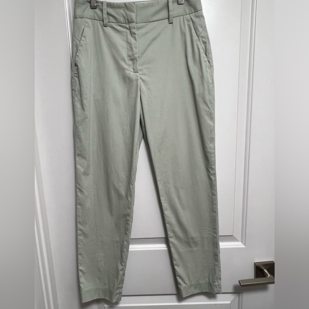 ELEVENTY Womens Cotton Blend Ankle Crop Tapered Leg PantsTrousers Dark Sea Green